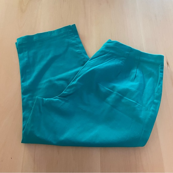 BOB MACKIE vintage turquoise pedal pushers/ capris. Cotton with touch of stretch - Picture 7 of 12